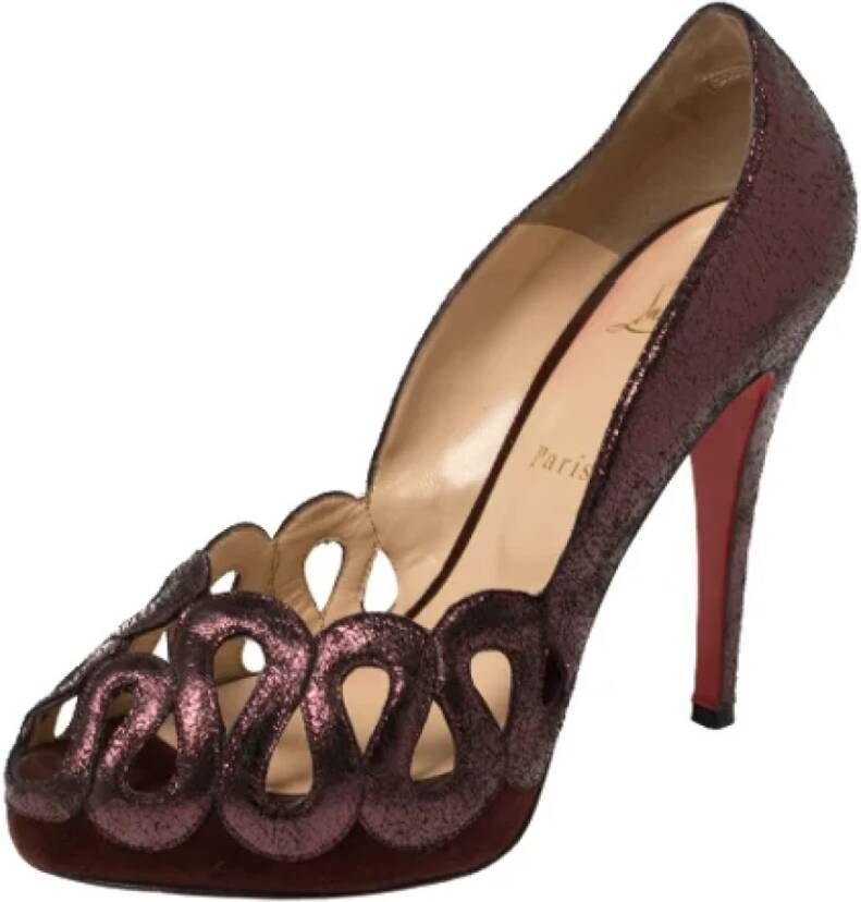 Christian Louboutin Pre-owned Fabric heels Red Dames
