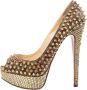 Christian Louboutin Pre-owned Fabric heels Yellow Dames - Thumbnail 1