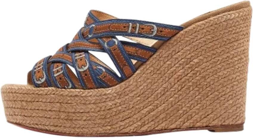 Christian Louboutin Pre-owned Fabric sandals Blue Dames