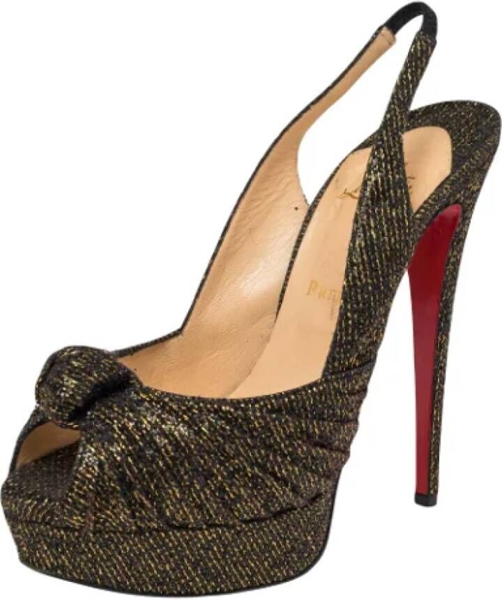 Christian Louboutin Pre-owned Fabric sandals Gray Dames