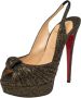 Christian Louboutin Pre-owned Fabric sandals Gray Dames - Thumbnail 1