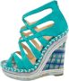 Christian Louboutin Pre-owned Fabric sandals Green Dames - Thumbnail 1