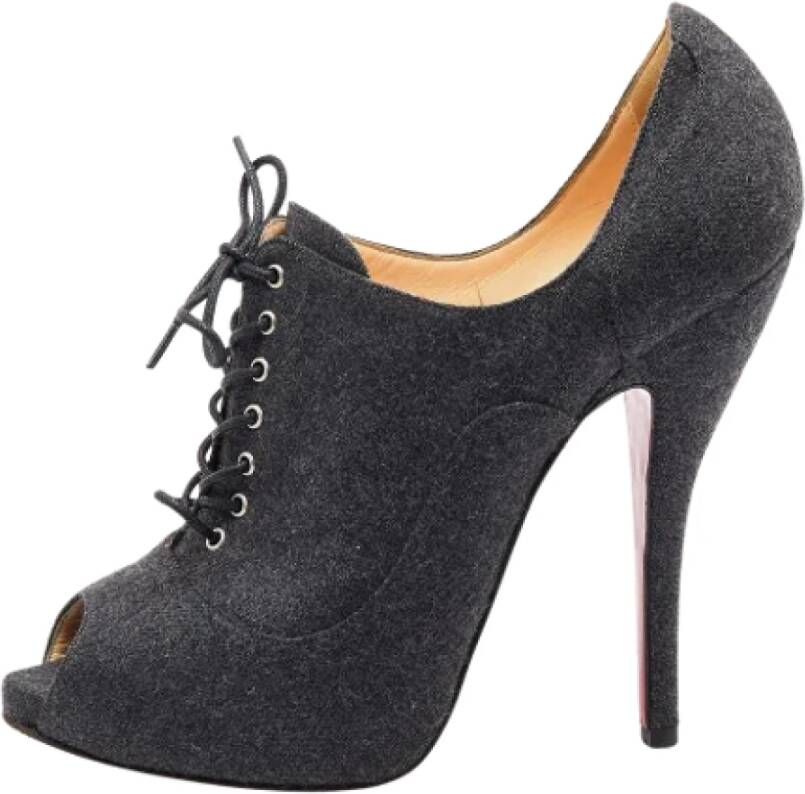 Christian Louboutin Pre-owned Felt boots Gray Dames