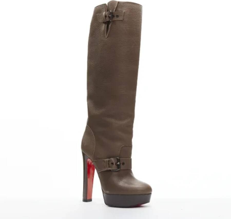 Christian Louboutin Pre-owned Leather boots Brown Dames