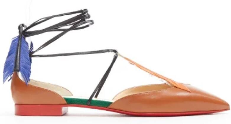 Christian Louboutin Pre-owned Leather flats Brown Dames