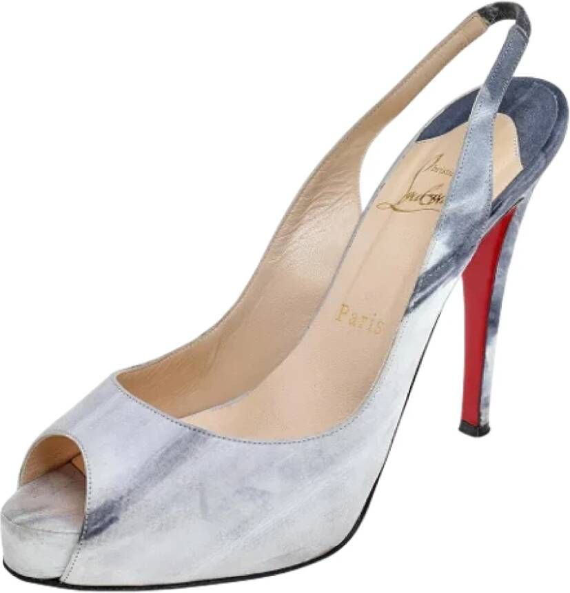 Christian Louboutin Pre-owned Leather heels Gray Dames