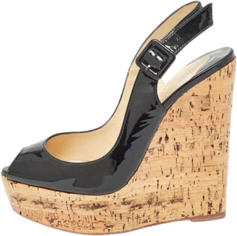 Christian Louboutin Pre-owned Leather sandals Black Dames