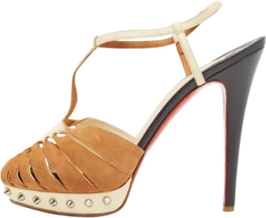Christian Louboutin Pre-owned Leather sandals Brown Dames