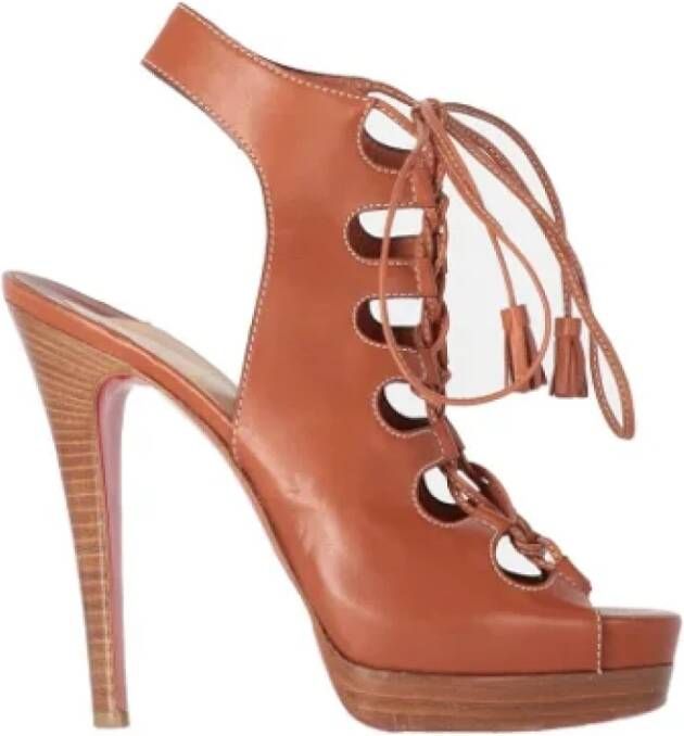 Christian Louboutin Pre-owned Leather sandals Brown Dames