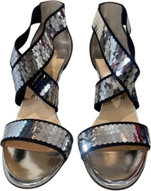 Christian Louboutin Pre-owned Leather sandals Gray Dames