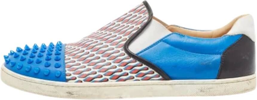 Christian Louboutin Pre-owned Leather sneakers Blue Dames