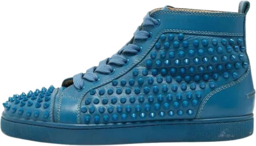 Christian Louboutin Pre-owned Leather sneakers Blue Heren