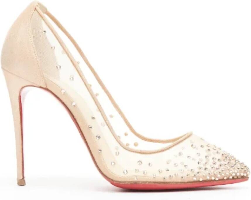 Christian Louboutin Pre-owned Mesh heels Beige Dames