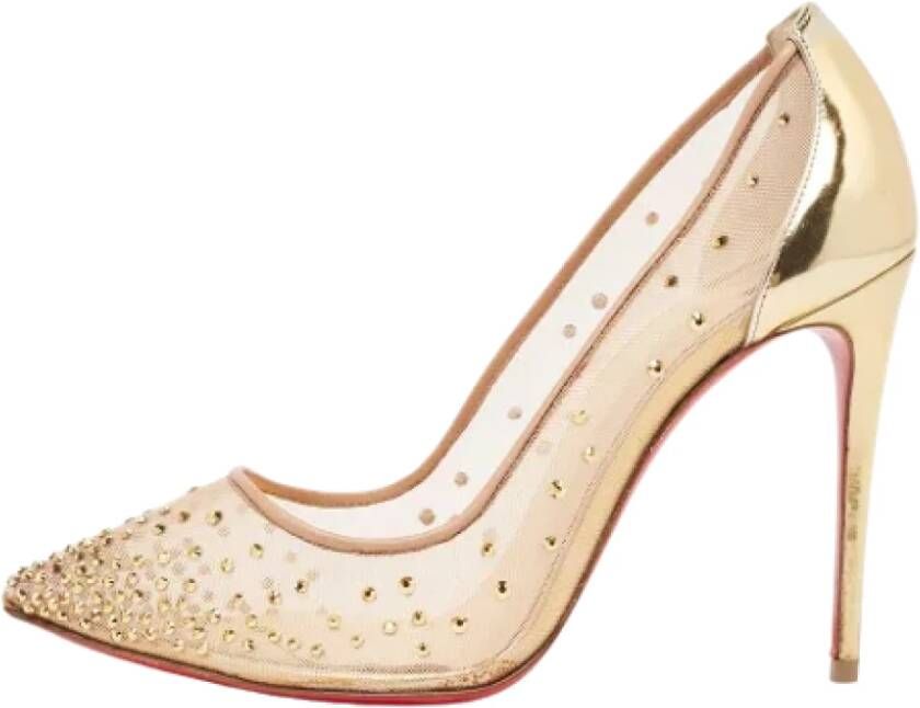 Christian Louboutin Pre-owned Mesh heels Yellow Dames