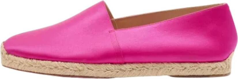 Christian Louboutin Pre-owned Satin flats Pink Dames