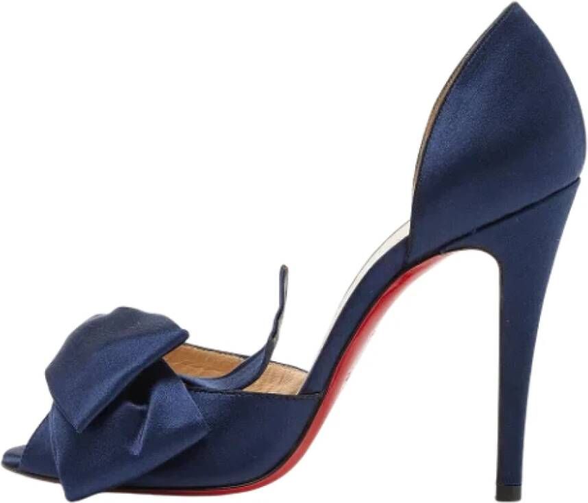 Christian Louboutin Pre-owned Satin heels Blue Dames