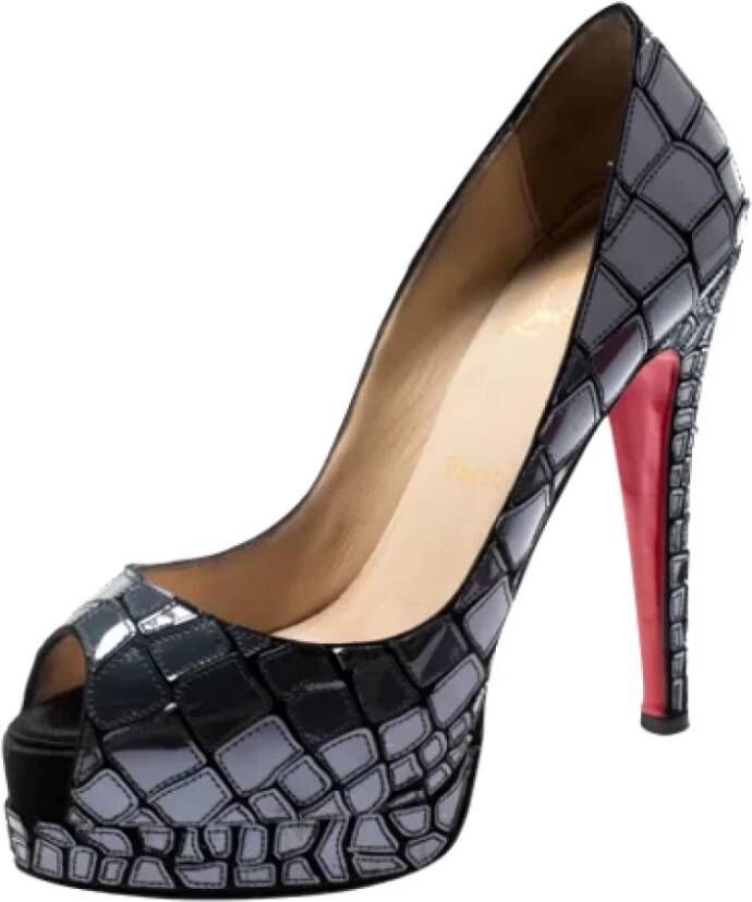 Christian Louboutin Pre-owned Satin heels Gray Dames