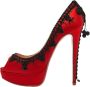 Christian Louboutin Pre-owned Satin heels Red Dames - Thumbnail 1