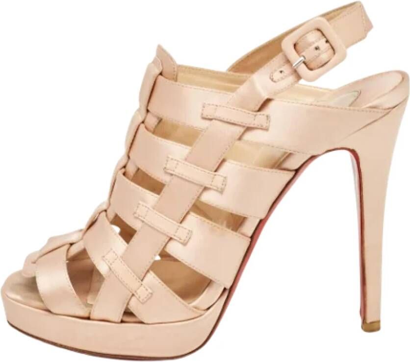 Christian Louboutin Pre-owned Satin sandals Pink Dames