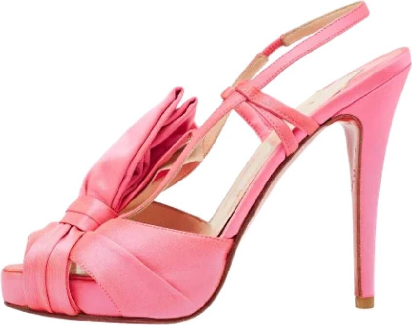 Christian Louboutin Pre-owned Satin sandals Pink Dames