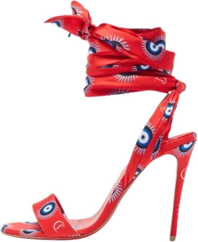 Christian Louboutin Pre-owned Satin sandals Red Dames