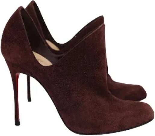 Christian Louboutin Pre-owned Suede boots Red Dames
