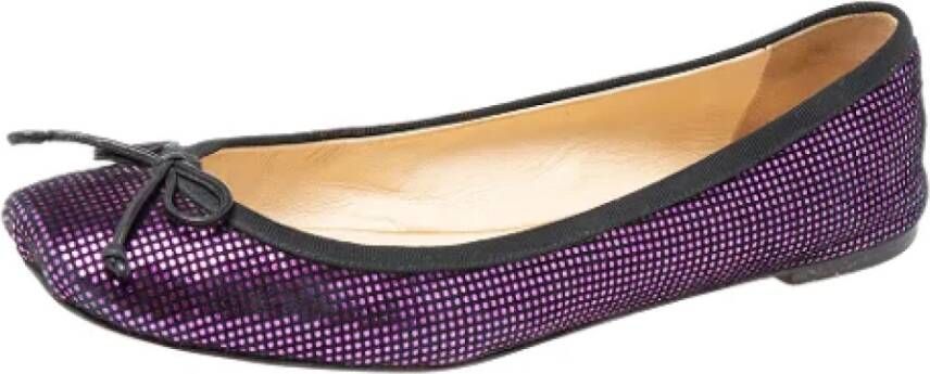 Christian Louboutin Pre-owned Suede flats Purple Dames