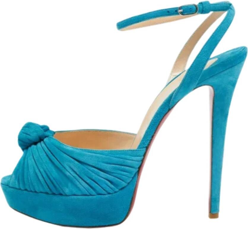 Christian Louboutin Pre-owned Suede heels Blue Dames