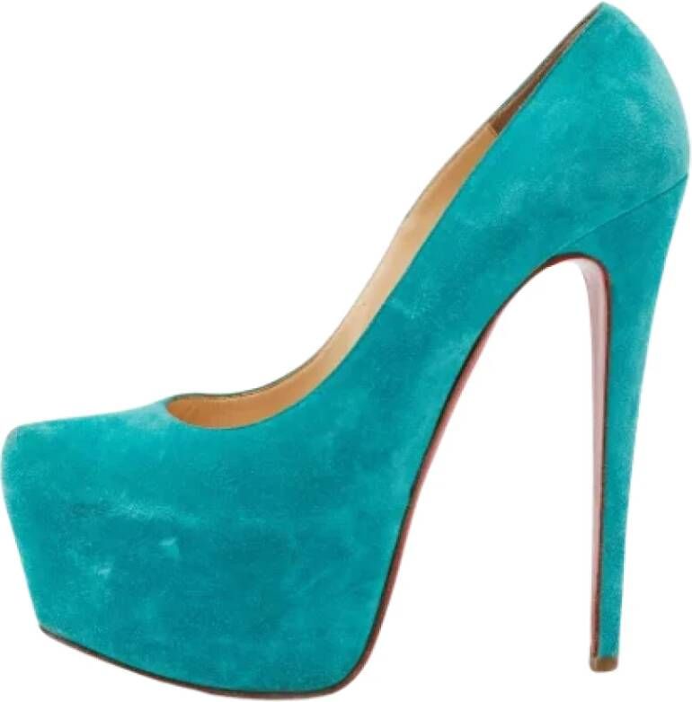 Christian Louboutin Pre-owned Suede heels Blue Dames
