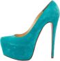 Christian Louboutin Pre-owned Suede heels Blue Dames - Thumbnail 1
