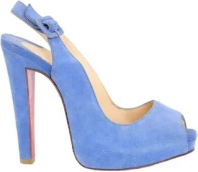 Christian Louboutin Pre-owned Suede heels Blue Dames