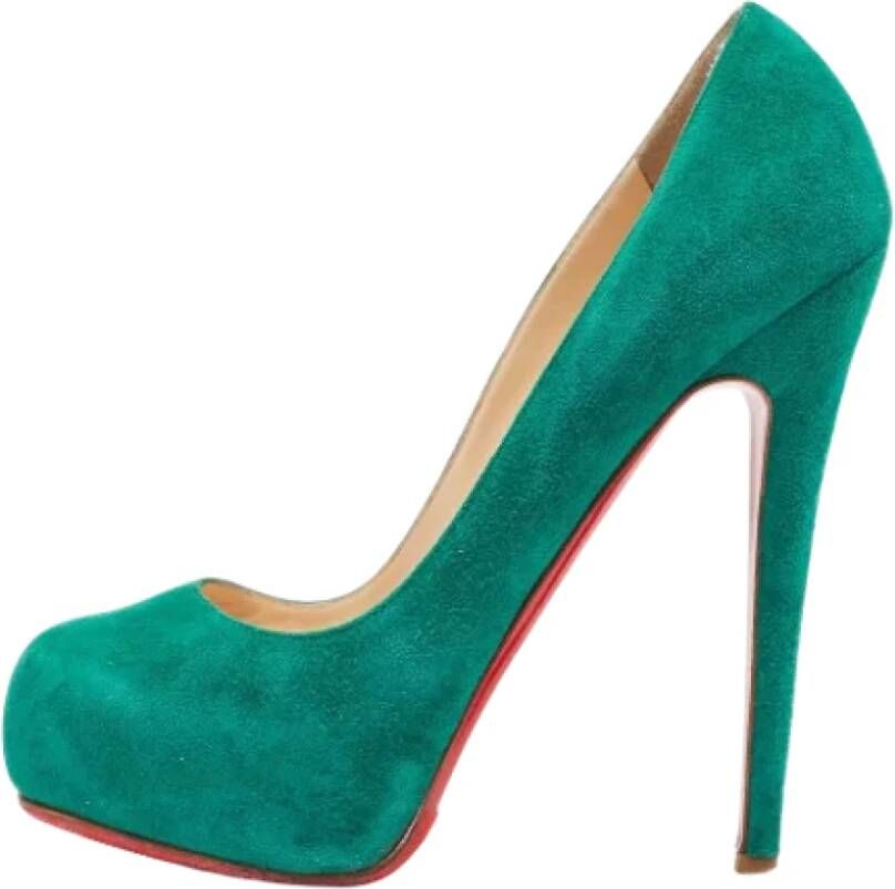 Christian Louboutin Pre-owned Suede heels Green Dames