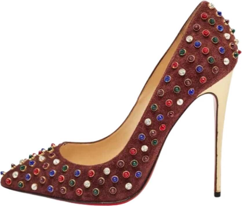 Christian Louboutin Pre-owned Suede heels Multicolor Dames