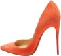 Christian Louboutin Pre-owned Suede heels Orange Dames - Thumbnail 1