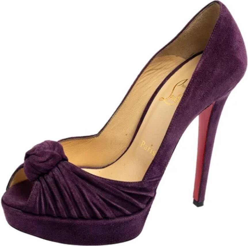 Christian Louboutin Pre-owned Suede heels Purple Dames