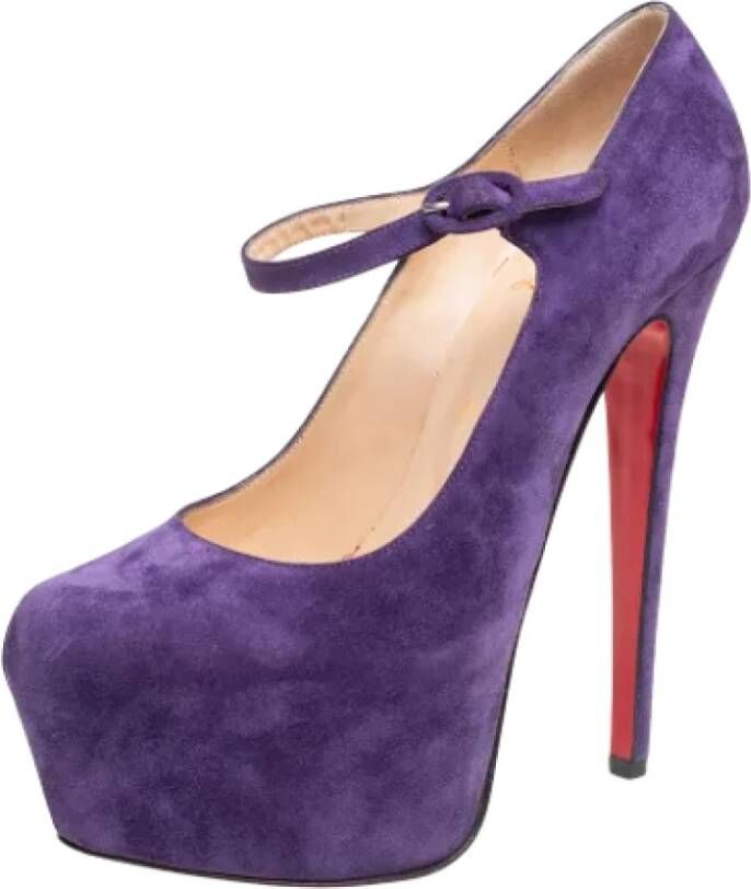 Christian Louboutin Pre-owned Suede heels Purple Dames