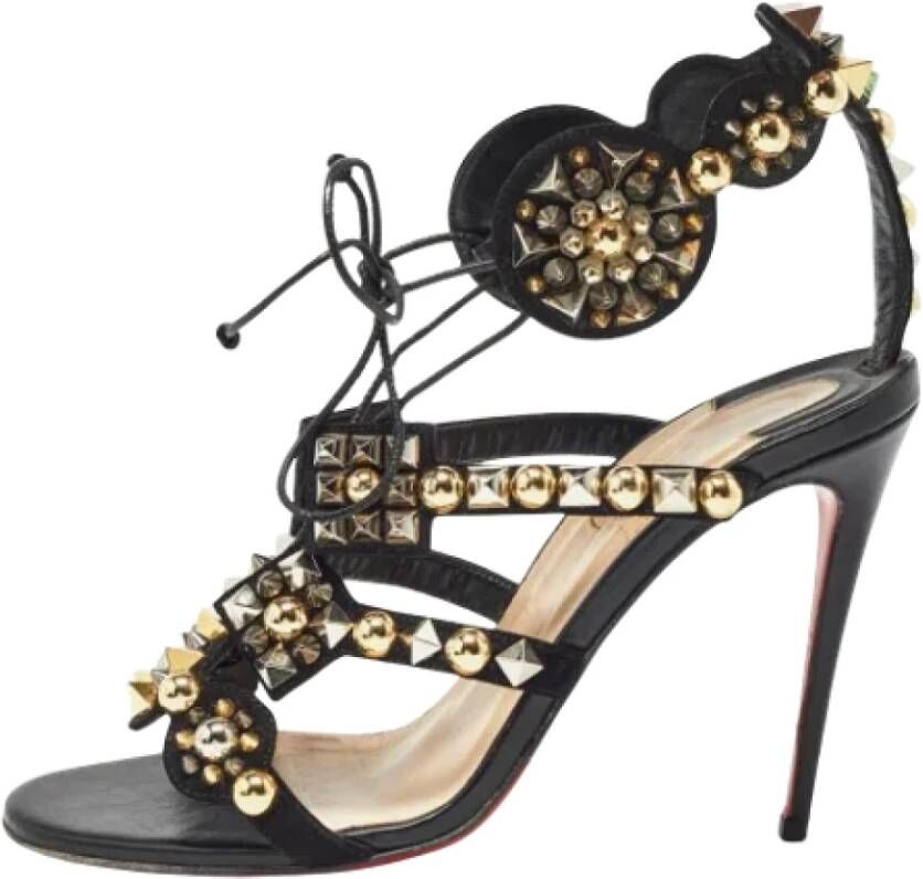 Christian Louboutin Pre-owned Suede sandals Black Dames