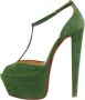 Christian Louboutin Pre-owned Suede sandals Green Dames - Thumbnail 1