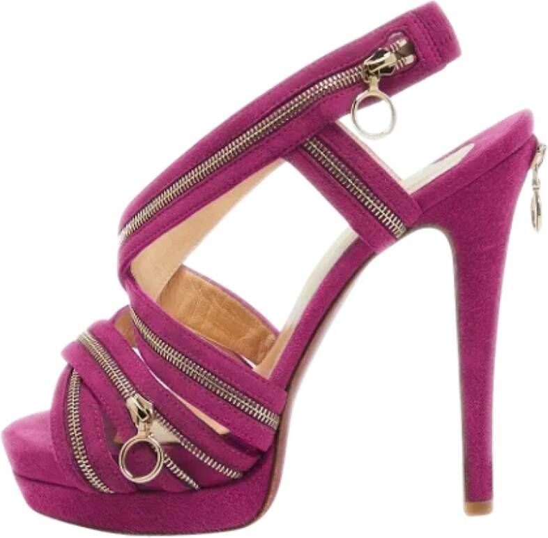 Christian Louboutin Pre-owned Suede sandals Purple Dames