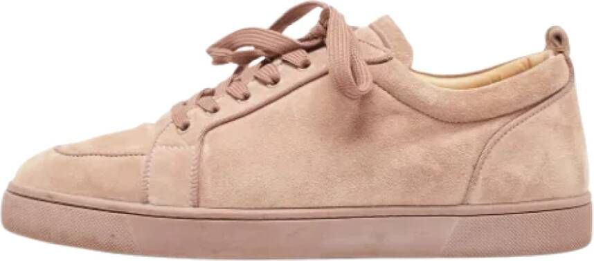 Christian Louboutin Pre-owned Suede sneakers Beige Heren