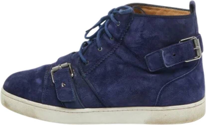 Christian Louboutin Pre-owned Suede sneakers Blue Dames