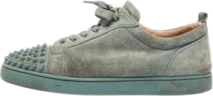 Christian Louboutin Pre-owned Suede sneakers Green Dames