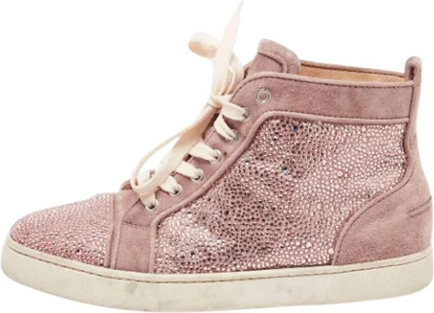 Christian Louboutin Pre-owned Suede sneakers Pink Dames