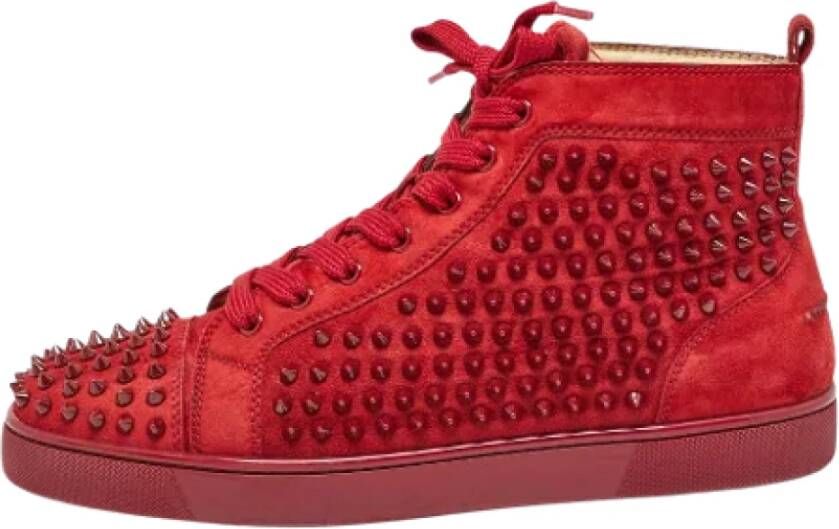 Christian Louboutin Pre-owned Suede sneakers Red Heren