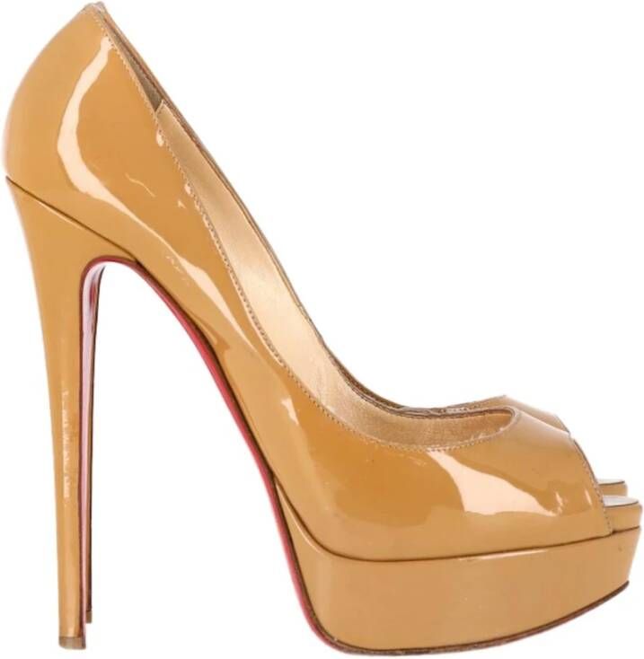 Christian Louboutin Pre-owned Tweedehands Elegante Peep Toe Plateauhakken