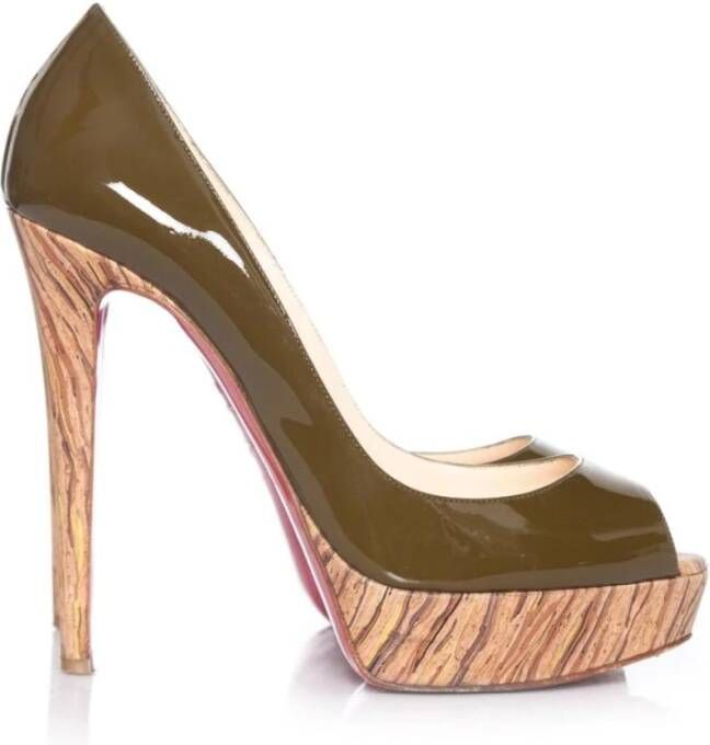 Christian Louboutin Pre-owned Tweedehands Kurk Sleehak Peeptoe Pumps