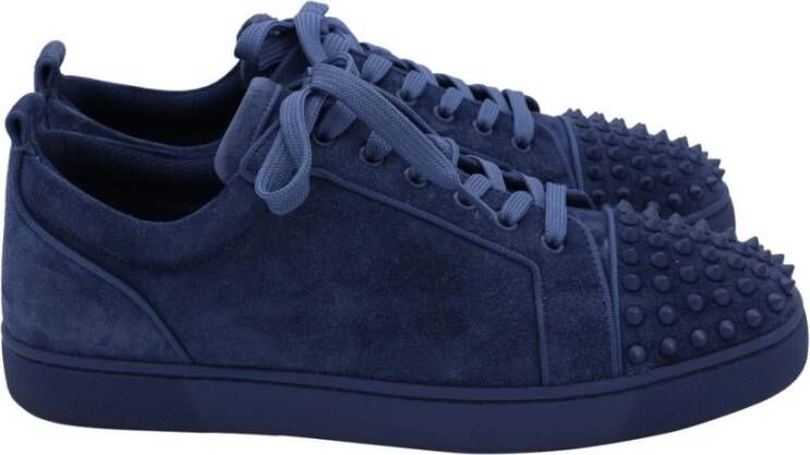 Christian Louboutin Pre-owned Tweedehands Louis Junior Spikes Suède Sneakers