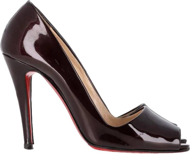 Christian Louboutin Pre-owned Tweedehands PeepToe Pumps van lakleer
