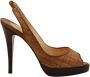 Christian Louboutin Pre-owned Tweedehands Raffia Slingback PeepToe Hakken - Thumbnail 1