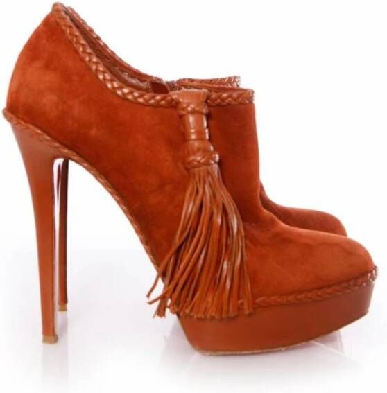 Christian Louboutin Pre-owned Tweedehands So Kate Tassel Suède Enkellaarzen
